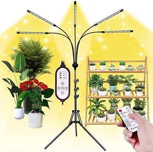 zyzykeji Grow Lights for Indoor Plants,5 Heads Plant Lights for Indoor Plant,LED Full Spectrum Plant Lights,Adjustable Plant Grow Light,4/8/12H Timer,Warm White Grow Lamp for Various Plant