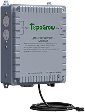 TopoGrow 4 Lighting Relay Ballast Maximum 4 1000W Grow Light Controller for Hydroponics Indoor Double Ended Grow Light and Grow Tent Growing