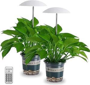 LED Grow Lights for Indoor Plants 2 Pack, Smart Full Spectrum USB Small Plant Lights with Remote, Height Adjustable, Auto On/Off Timer, Ideal for Home Decoration