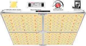 MIXJOY LED Grow Lights GL-4000d/450W Full Spectrum with Samsung LM301 LED Diodes&MeanWell Driver Daisy-Chain Dimmable Function for Indoor Hydroponic Plants (5x5ft Bloom &1212pcs LEDs)