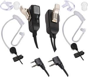 Two Way Radio Earpiece Noise Canceling Transparent Security Headphones Walkie Talkie Earphone with PTT/VOX  Pair