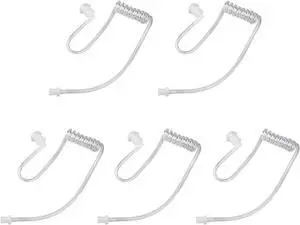 LEIMAXTE Acoustic Tube Earpiece Coil Tubes Replacement for Two Way Radio Headsets FBI Style Motorola Kenwood Walkie Talkie Earpieces with 2X Radio Earbuds (5 PCS)