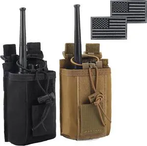 Radio Pouch - 1000D Tactical Molle Adjustable Two Way Radios Holder Bag Case for Walkie Talkies