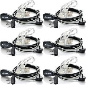 LUITON Earpieces for Midland Walkie Talkie Earpieces with Mic Security Headsets for Midland Two Way Radios Compatible with Midland GXT1000VP4 LXT600VP3 GXT1050VP4 GXT1000XB LXT500VP3 etc (6 Pack)