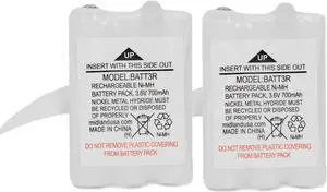 2 Pack BATT3R Battery AVP14 Replacement 3.6V 700mAh for Midland BATT3R BATT-3R,MID-AVP14, LXT600, T50 T60, X-Talker Radios