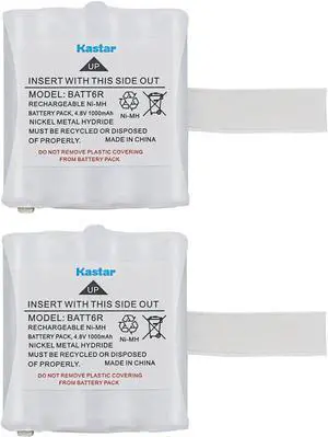 Kastar 2-Pack BATT6RW Battery Compatible with Midland BATT-6R BATT6R AVP-8 AVP8 Battery and Midland CXT250 CXT280 XT24 XT25 XT26 XT27 XT29 GTX635 GTX650 GTX661 Two Way Series