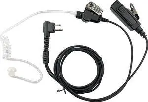 MaximalPower Headset Earpiece with Kevlar Reinforced Cable 2-Pin for Motorola Two-Way Radios Surveillance Headset (RHF MOT 2PIN HQ)