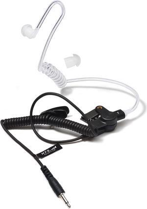 HYS Receiver/Listen ONLY Surveillance 3.5mm Headset Earpiece with Clear Acoustic Coil Tube Earbud for Two-Way Radios, Transceivers and Radio Speaker Mics Jacks