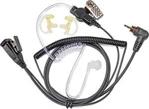 HYS 1-Wire Radio Earpiece for Motorola Single Pin SL300 SL7550 SL7580 SL7590 SL4000 SL3500e SL1K SL1M, Surveillance 2 Way Radio Earpiece with Mic/PTT, W/A Pair Medium Silicon Earmold