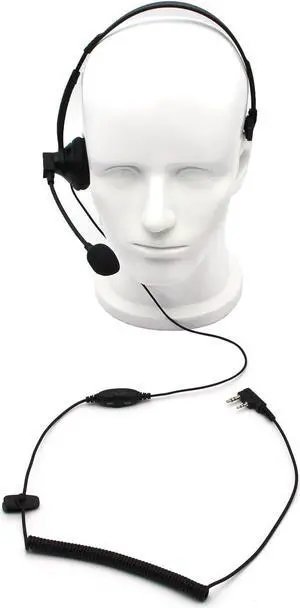 GoodQbuy Over-Head Earpiece/Headset with Boom Mic &VOX for Kenwood PUXING Baofeng UV-5R UV-5RA 888S Retevis H777 2 Way Radio Walkie Talkies
