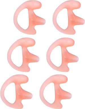 Earmold for Right Ear, Large Size, Ear Mold for Two Way Radio Acoustic Tube Earpiece/Coil Tube Headset, Silicone Earmould Insert, Compatible for Motorola Vertex Kenwood Baofeng Earpieces, 6 Pack