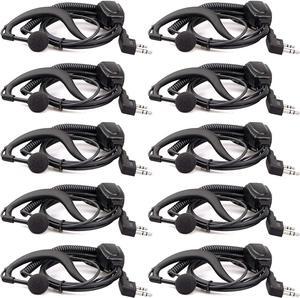 Retevis Walkie Talkie Earpiece Compatible H-777 RT22 RT21 RT68 RT22S H-777S RT27 Baofeng 888S UV-5R,Two Way Radio G Type Length Adjustable Headset with Mic(10 Pack)