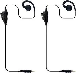 MONICONA C Shape Walkie Talkie Earpiece Headset with Mic for Motorola CLPe Plus CLP446e CLP1010e CLP1080e CLP1083e (Pack of 2)