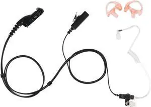 Earpieces for Motorola Walkie Talkies with Mic PPT and Acoustic Tube Headset for Walkie Talkies APX4000 APX6000 APX7000 APX 8000 XPR6350 XPR6550 XIR8268 (1 Packs)