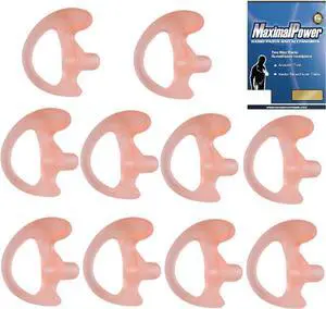 MaximalPower Medium Size Earmold Earbud Earplug Ear Insert for Motorola Kenwood Two-Way Radio Acoustic Coil Tube Audio Kits, Right, 10 Pack