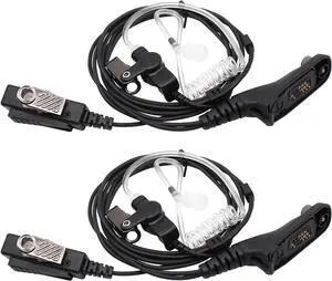 APX 6000 XPR7550e radio Earpiece with mic, 2-Wire Surveillance Headset with PTT Mic Compatible for Motorola APX6000 APX7000 APX8000 XPR6350 XPR6550 XPR7350 XPR7550 DP4600e DP4800e walkie Talkies 2Pack