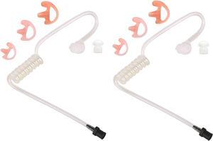2 Pack Replacement Clear Acoustic Tube for Two Way Radio Earpiece and Headset, Surgical Grade UV Resistant Clear Tube, Replacement Coil Tube