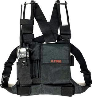 Single Radio Chest Rig Harness w/Tool Pockets and 3m Reflective