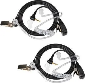 HYS 1 Wire Headset Acoustic Tube Earpiece for Motorola 2.5mm Talkabout Walkie Talkie MD200TPR MH230R MR350R MS350R MT350R MG160A MH230TPR (Pack of 2)