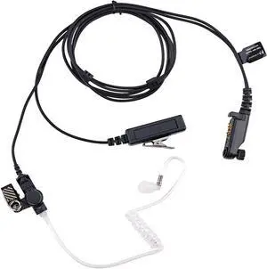 KS K-STORM PD682 Acoustic Tube Earpiece Headset Compatible with Hytera Radio PD600 PD602 PD662 PD680 PD685 HP602 X1p X1e etc, PU Material, Black