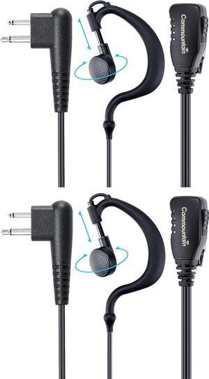 commountain CP200D CLS1410 Earpiece Compatible for Motorola Radios R2 CLS1110 CP100D CP200 CP185 BPR40 BPR40D DTR700 DTR650 RDU4100 RDU4160D RMU2040 RMU2080D CLS CP, G Earhook Headset Ear Piece-2 Pack