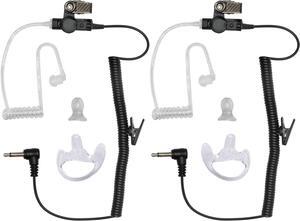 Reyinl 3.5mm Receiver/Listen Only Surveillance Headset with Clear Coil Tube for Two Way Radios-Pair