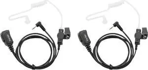 Karier 1 Pin Walkie Talkie Headset Earpiece with PTT Mic and Transparent Acoustic Tube for Motorola MD200TPR MH230R MR350R MS350R MT350R MG160A MH230TPR Two Way Radios (2 Pack)