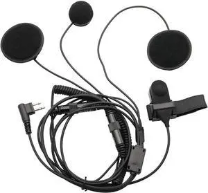 GoodQbuy Full Face Moto Motorcycle Bike Helmet Earpiece Headset Mic Microphone is Compatible with Motorola Two-Way Radio RMM2050 GP300 CP200 PR400 CLS1110
