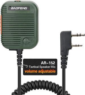 Baofeng AR-152 Tactical Speaker Mic Shoulder Microphone Volume Adjustable Military Grade Handheld Speaker for BaoFeng UV-5R UV-82 BF-888S RETEVIS TYT Pxton BTECH Kenwood Radios