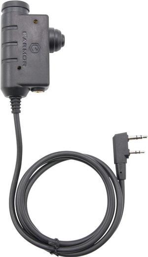 EARMOR Tactical Earmor Kenwood, Baofeng Version PTT Military Standard 7.0 Plug for Radio Adapter Black