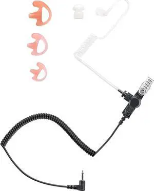 commountain 3.5mm Listen Only Earpiece for Speaker Mic of Motorola Kenwood Baofeng etc, Acoustic Tube Receive Only Headset with 3 Earmolds, for Police Security and Law Enforcement Use