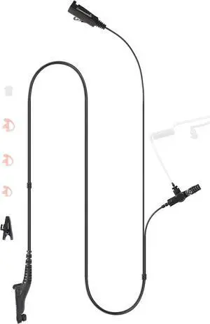 commountain APX 6000 XPR 7550e Earpiece with Mic for Motorola Radios APX 8000 APX 7000 4000 XPR 7350e 7580e 7380e XPR 7550 7350 APX6000 APX7000 APX8000 XPR7550e, Two Wire Surveillance Headset