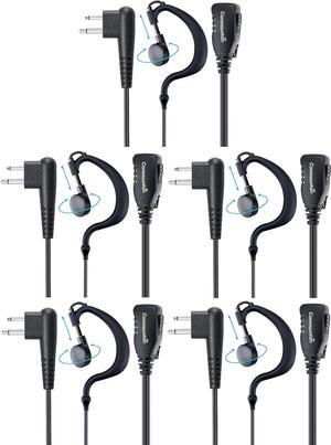 commountain CP200D CLS1410 Earpiece Compatible for Motorola Radios R2 CLS1110 CP100D CP200 CP185 BPR40 BPR40D DTR700 DTR650 RDU4100 RDU4160D RMU2040 RMU2080D CLS CP, G Earhook Headset Ear Piece-5 Pack