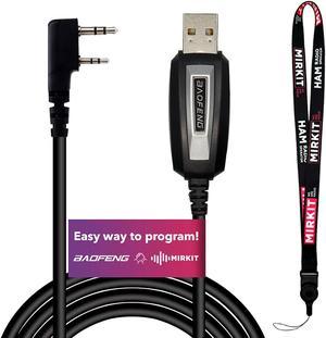 MIRKIT Baofeng Programming Cable for UV-5R and UV-82 for Two Way Ham Portable Radios: UV-5R,5RA,5R Plus,5Re,BF F8HP, BF-888S, UV82HP, 5RX3 and Lanyard
