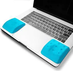 WavePads by PostureUp Two Pack Non-Slip Wrist Rests for Laptop Keyboard Ergonomic Memory Foam Laptop Wrist Pads for Wrist Pain & Carpal Tunnel, Memory Foam Wrist Support Pads (Island Blue)