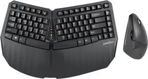 Perixx PERIDUO-813B US, Wireless Ergonomic Compact Keyboard & Vertical Mouse - Bundle with a 6-Button Ergonomic Vertical Mouse - Black - US English