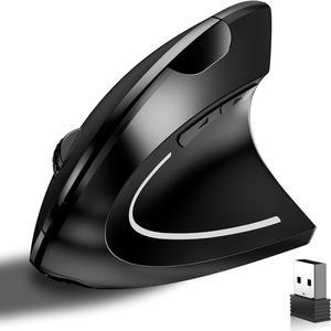 tlkawzy Ergonomic Optical Wireless Mouse Stylish Rechargeable 2.4G Optical Vertical Mice Cordless Mouse with USB Receiver, 800/1200 /1600 DPI, 5 Buttons for Laptop,PC,Mac,Computer