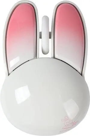 Wireless Mouse Cute Bunny Bluetooth Dual-Mode Computer Mouse Small Quiet USB Optical Silent Kawaii Rabbit Travel Cordless Mice with 1200DPI for PC Laptop Computer Desktop iPad Macbook NoteBook - Pink