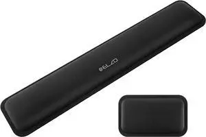 ELZO Keyboard & Mouse Wrist Rest Pad Support with 65D High-Density Thicken Memory Foam Padding, Ergonomic Design Computer Rest Pad Desk Wrist Pad, Non-Slip Rubber Base Office Laptop (Rectangle Set)