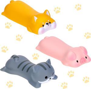 3 Pcs Cute Wrist Rest Support for Mouse Keyboard Computer Kawaii Mouse Pad Cat Pig Dog Animal Design Computer Arm Rest Pillow Rest Cushion Mat for Laptop Computer Desk Office Supplies