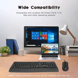 Wired Keyboard and Mouse Combo for Windows, Full-Size Ergonomic Computer Keyboard with Palm Rest. Optical Wired Mouse, USB Plug-and-Play, Compatible with PC, Laptop, Black.