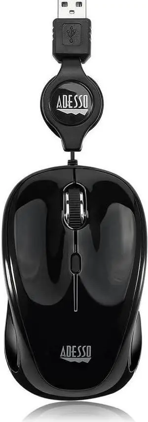 Adesso Ergonomic iMouse S8 - Retractable Optical USB Mouse (Black) Adesso Ergonomic iMouse S8 - Retractable Optical USB Mouse (Black)