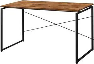 Acme Jurgen Wooden Rectangle Top Writing Desk in Oak and Black