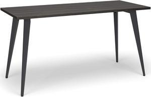 HON Basyx Commercial-Grade Executive Desk, Angled Metal Legs, 55", Gray