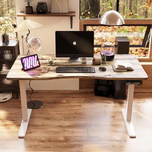 Monomi Height Adjustable Electric Standing Desk, 55 x 28 Inches Stand up Desk, Sit Stand Home Office Computer Desk, Maple