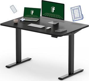 FLEXISPOT EN1 Height Adjustable Desk Black 48 x 30 Inches Whole-Piece Desktop Sit Stand Up Desk with Memory Controller Home Office Standing Desk (Black Frame + 48" Black Top, 2 Packages)