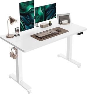 CubiCubi Electric Standing Desk, 63 x 24 Inches Height Adjustable Sit Stand Desk, Ergonomic Home Office Computer Workstation, White