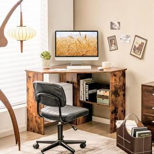 Corner Desk Corner Computer Desk for Small Space Bedroom Corner Desk with Storage Shelves  CPU Stand Small Desks for Small Spaces Small Corner Writing Desk Rustic Brown