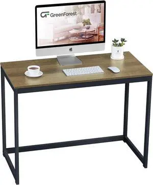 GreenForest Computer Desk for Small Space Modern Home Office Computer Desk 40 Inch Simple PC Laptop Study Table Workstation, Brown