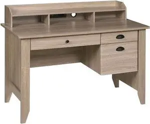OneSpace Eleanor Executive Hutch and USB, Charger Hub, Light Oak Desk, No Size
